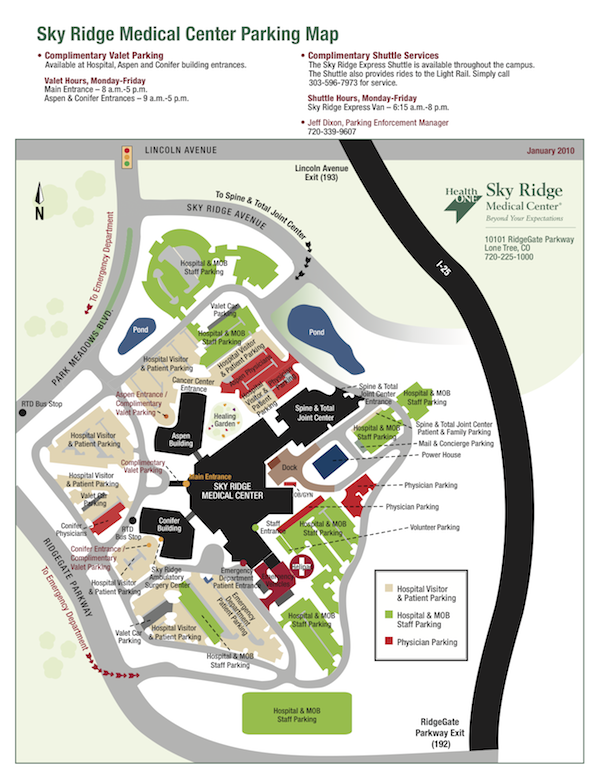 Parking Map Sky Ridge Medical Center